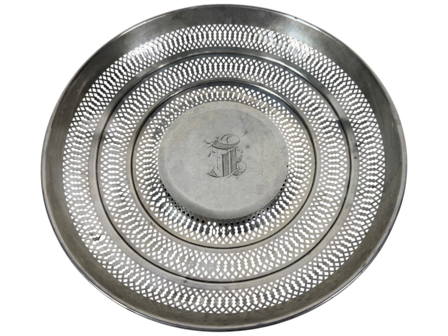 Sterling Silver Pierced Serving Plate by Sterling Silver Manufacturing Company 8.5'W 144.5g (Silver Melt Value $279)