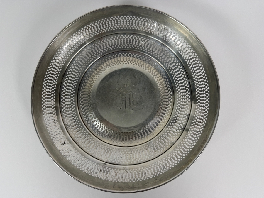 Sterling Silver Pierced Serving Plate by Sterling Silver Manufacturing Company 8.5'W 144.5g (Silver Melt Value $279) [Photo 5]