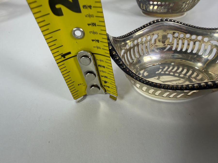 (6) Antique Sterling Silver Adolph Newsalt (A. Newsalt) English Hallmarked Pierced Nut Dishes 3.25W X 2.25D X 1.25H 121.3g (Silver Melt Value $235) [Photo 11]