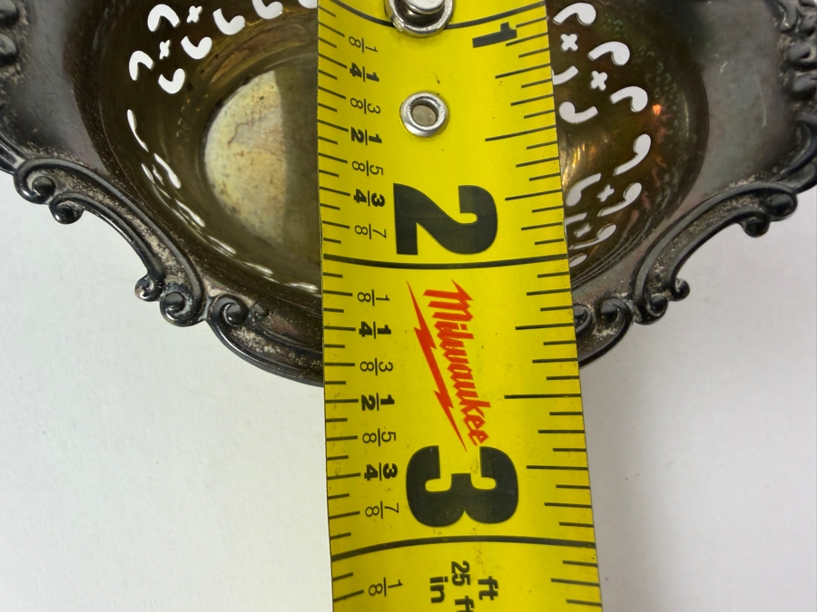 Antique Sterling Silver Adolph Newsalt (A. Newsalt) English Hallmarked Pierced Nut Dish 3.75W X 2.5D X 1.25H 25.6g (Silver Melt Value $49)
 [Photo 8]