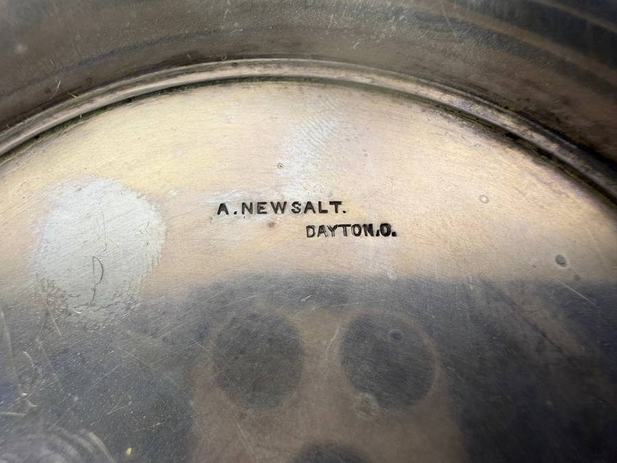 Antique Sterling Silver Adolph Newsalt (A. Newsalt) Pierced Serving Plate 9.5'W X 0.75'H 236.8g (Silver Melt Value $458) [Photo 6]