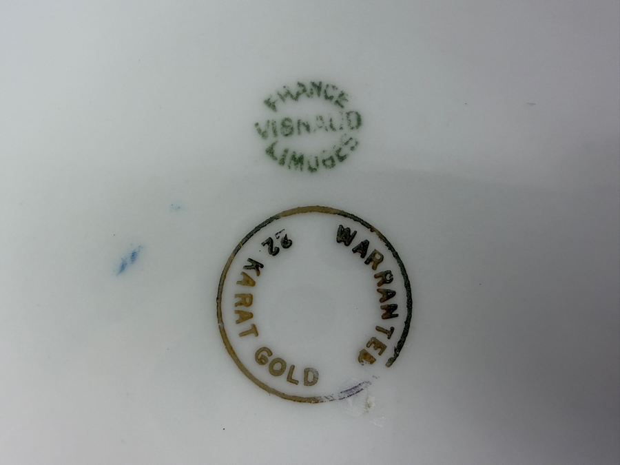 (4) Vintage Vignaud Limoges France Cobalt Blue And 22 Karat Gold Cabinet Plates [Photo 6]