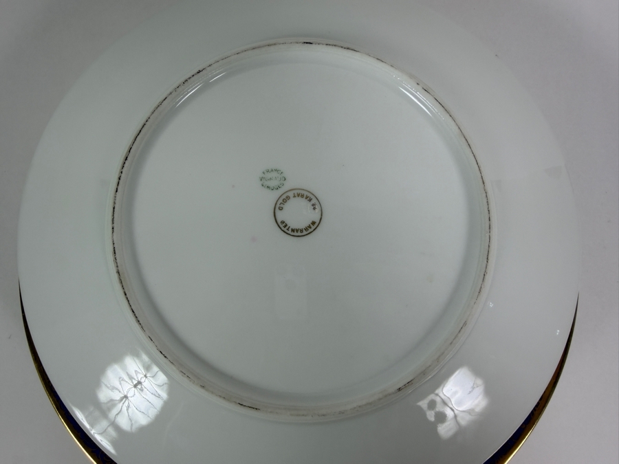 (6) Vintage Vignaud Limoges France Cobalt Blue And 22 Karat Gold Cabinet Plates 11'W [Photo 5]