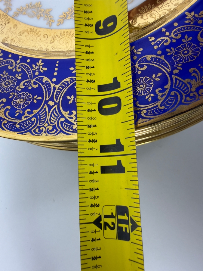 (6) Vintage Vignaud Limoges France Cobalt Blue And 22 Karat Gold Cabinet Plates 11'W [Photo 7]