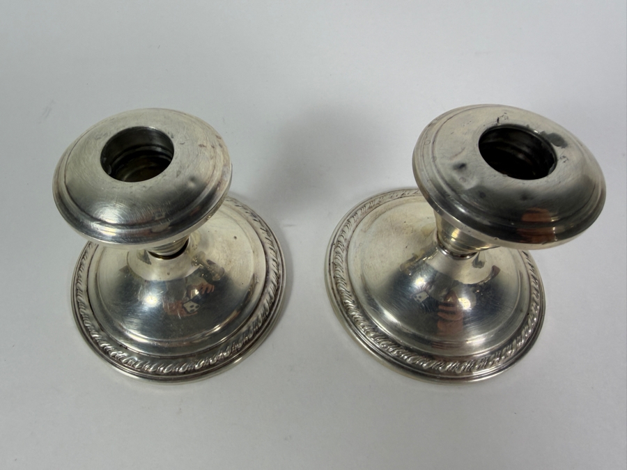 Weighted Sterling Silver Candle Holders 3.25'H [Photo 4]