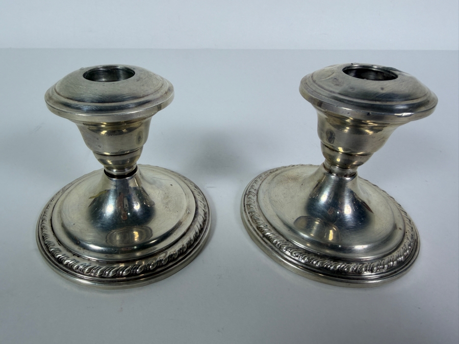 Weighted Sterling Silver Candle Holders 3.25'H [Photo 3]