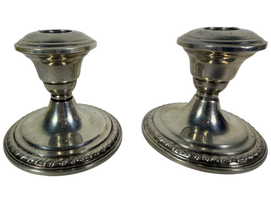 Weighted Sterling Silver Candle Holders 3.25'H