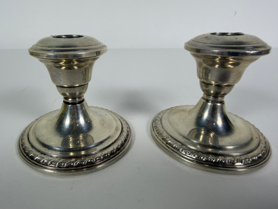 Weighted Sterling Silver Candle Holders 3.25'H [Photo 2]