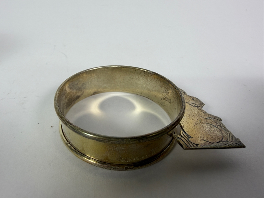 Pair of Child's Sterling Silver Baby Cups and Sterling Silver Napkin Ring 103.2g (Silver Melt Value $200) [Photo 10]
