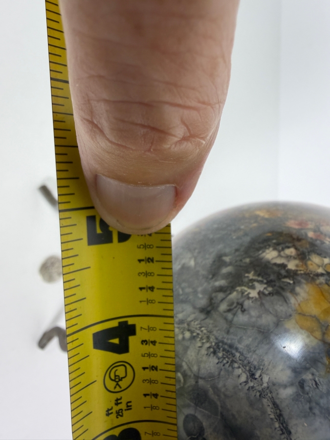 Large Polished Madagascar Ocean Jasper Polished Crystal Sphere On Metal Tripod Stand 4'W X 9'H [Photo 9]