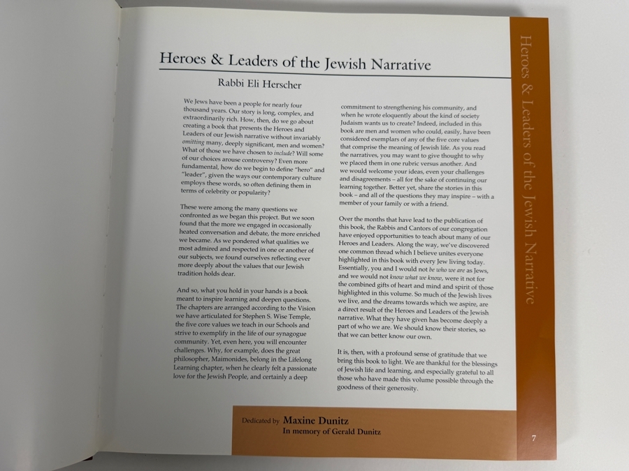 Stephen S. Wise Temple Presents Heroes And Leaders Of The Jewish Narrative Hardcover Book [Photo 2]