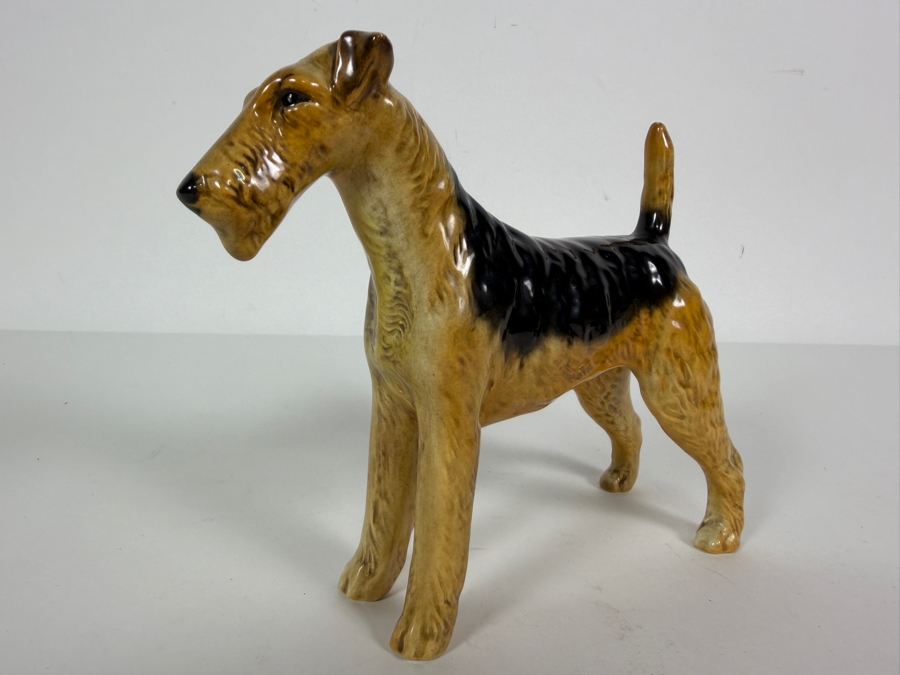 Vintage Beswick Porcelain Airedale Terrier Champion Cast Iron Monarch Figurine 7'W X 5.5'H [Photo 2]