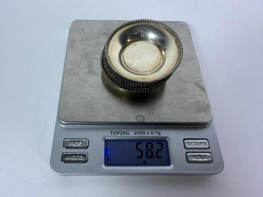 (6) 2' Round Sterling Silver Dishes 58.2g (Silver Melt Value $112) [Photo 8]