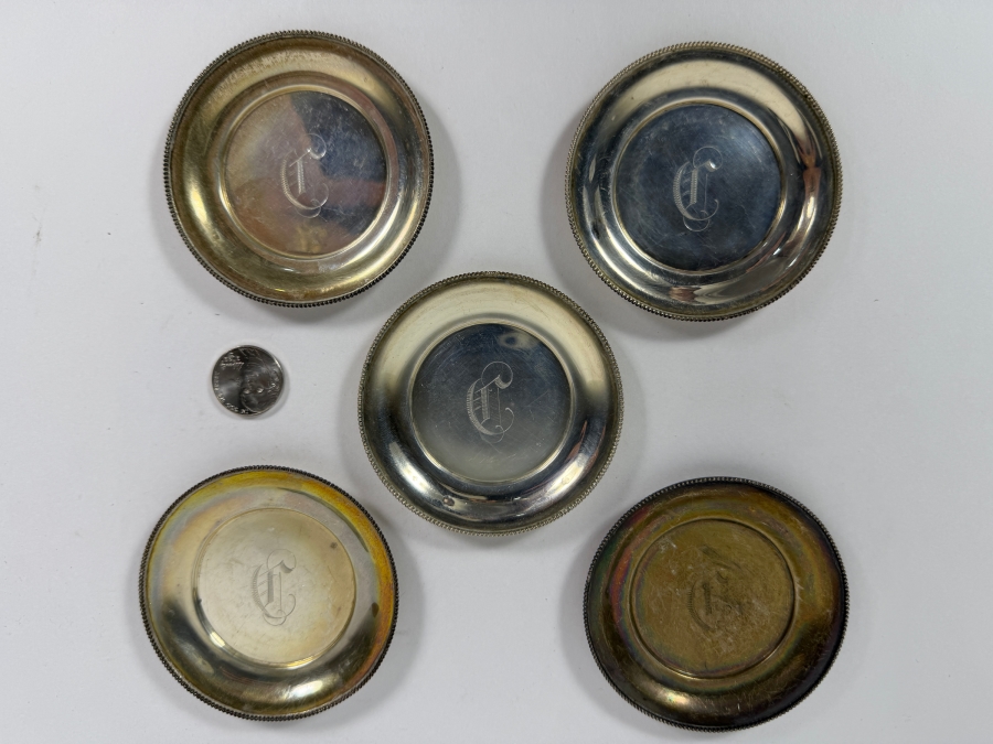 (5) 3' Round Sterling Silver Dishes 93.9g (Silver Melt Value $182) [Photo 2]