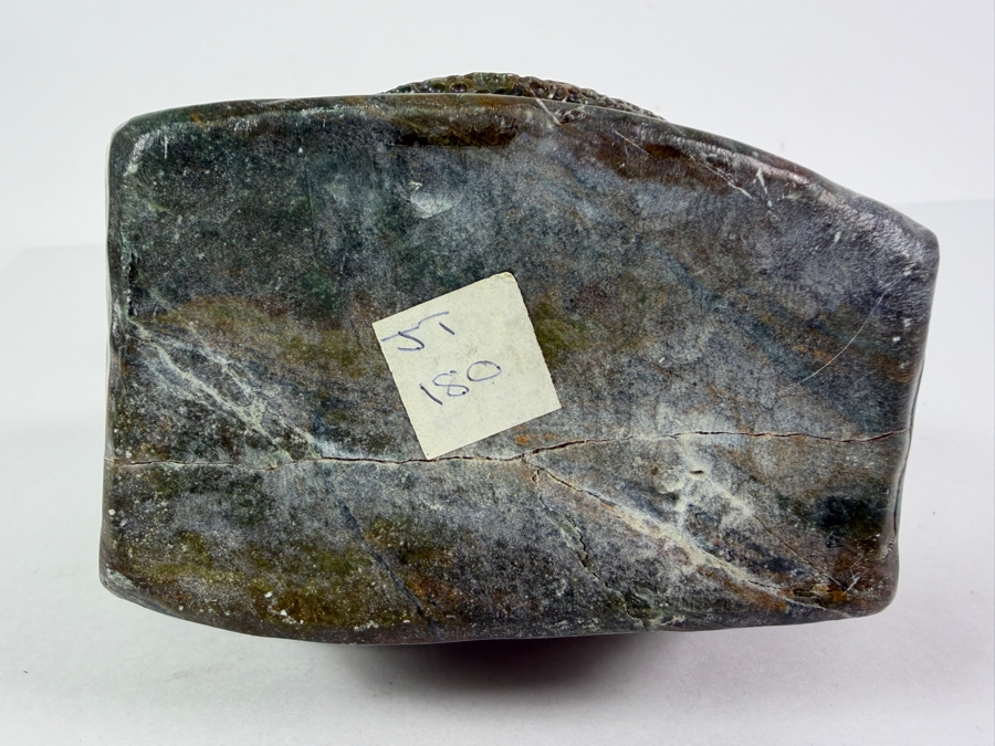 Impressive Signed James Tandi Hand Carved African Shona Verdite Stone Bust Sculpture 8'W X 5'D X 14'H [Photo 12]