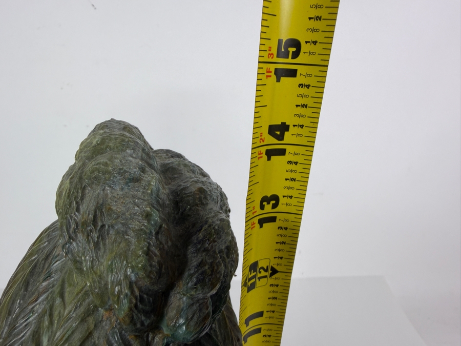 Impressive Signed James Tandi Hand Carved African Shona Verdite Stone Bust Sculpture 8'W X 5'D X 14'H [Photo 17]