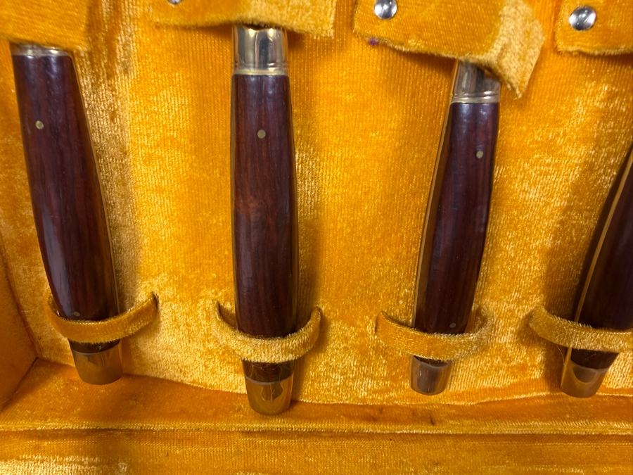Vintage Large Cased Gold Field Limited Partnership Brass And Rosewood Flatware Canteen Set Bangkok, Thailand [Photo 5]