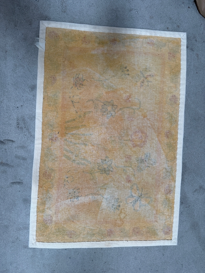 Vintage Hand Hooked Floral And Butterfly Wool Area Rug 25' X 36' [Photo 6]