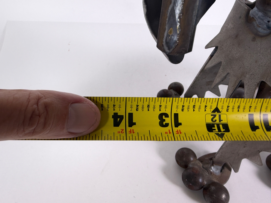 Vintage Folk Art Welded Scrap Metal Dog Sculpture With Bone 14'W X 7'D X 12'H [Photo 8]