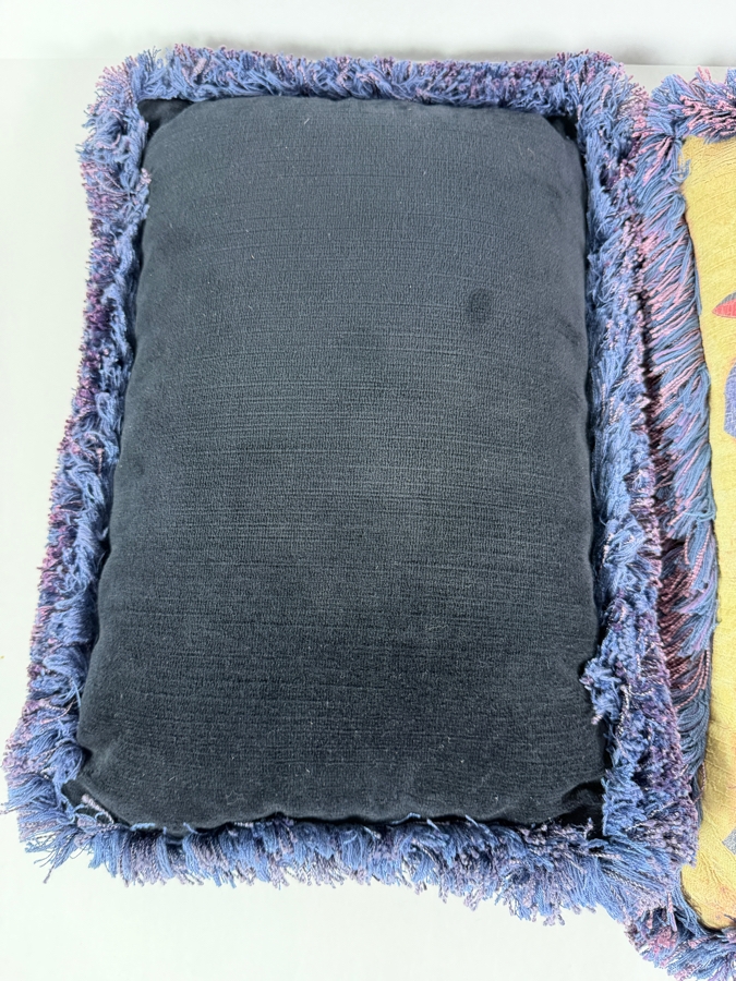 Pair Of Chinese Ancestor Portrait Printed Throw Pillows With Fringed Trim 10'W X 16'H [Photo 4]