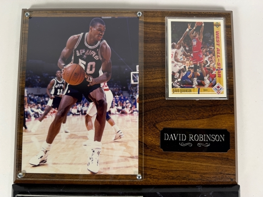 Two Individual Vintage NBA Star Memorabilia Plaques For David Robinson And Magic Johnson 10'W X 8'H [Photo 4]