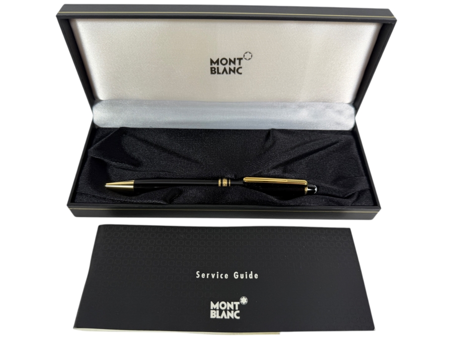 Montblanc Meisterstuck Classique Black Resin Gold Trim Ballpoint Pen With Box