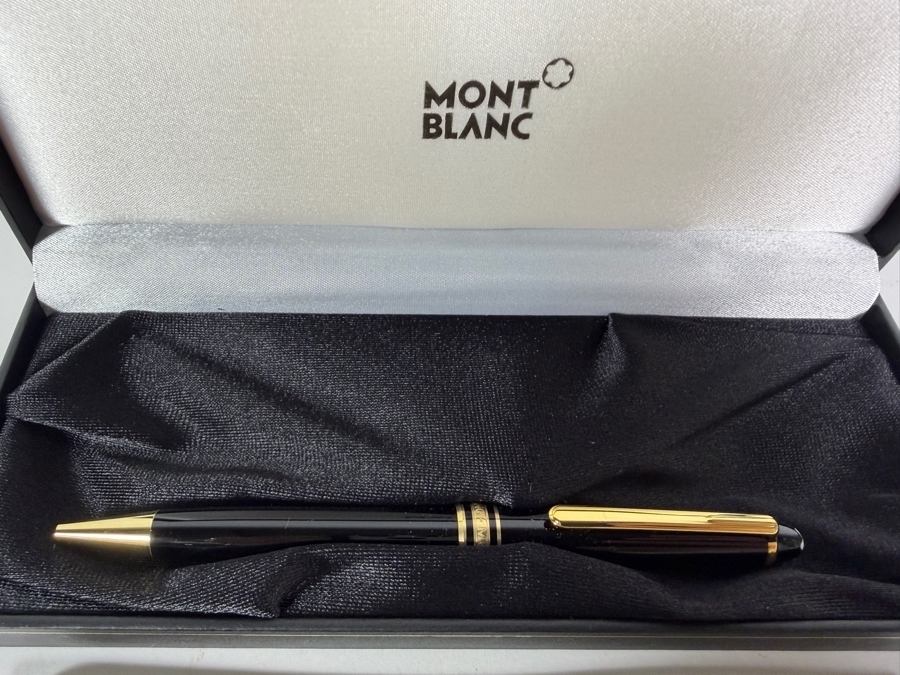 Montblanc Meisterstuck Classique Black Resin Gold Trim Ballpoint Pen With Box [Photo 2]