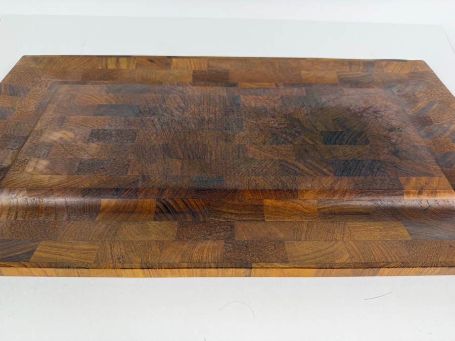 Vintage Mid Century Modern Digsmed Danmark 003 Teak End Grain Serving Platter 22'W X 12'H [Photo 3]