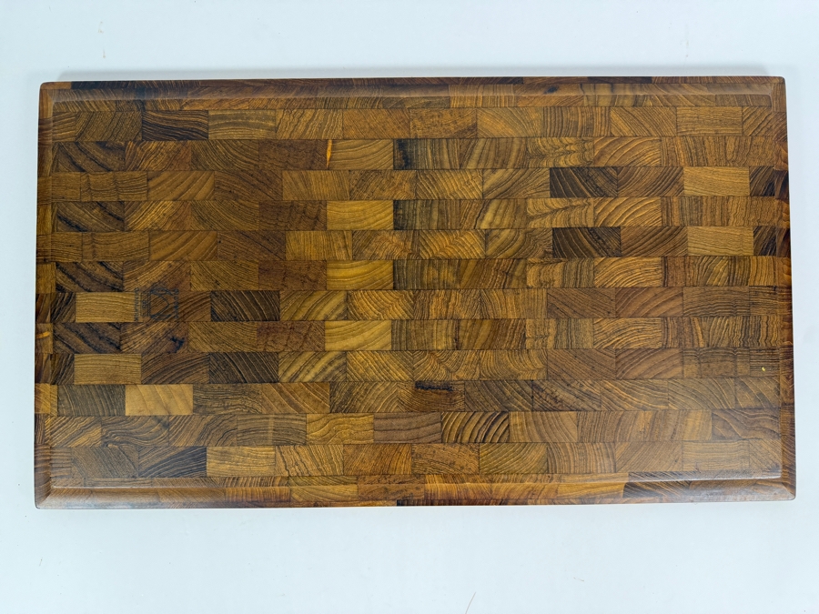 Vintage Mid Century Modern Digsmed Danmark 003 Teak End Grain Serving Platter 22'W X 12'H [Photo 4]