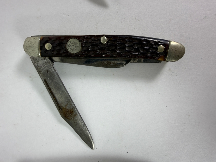 Mixed Lot Of Six Vintage Pocket Knives Including Victorinox Hoffritz Swiss Army And Boker Tree Brand Folding Knives [Photo 6]