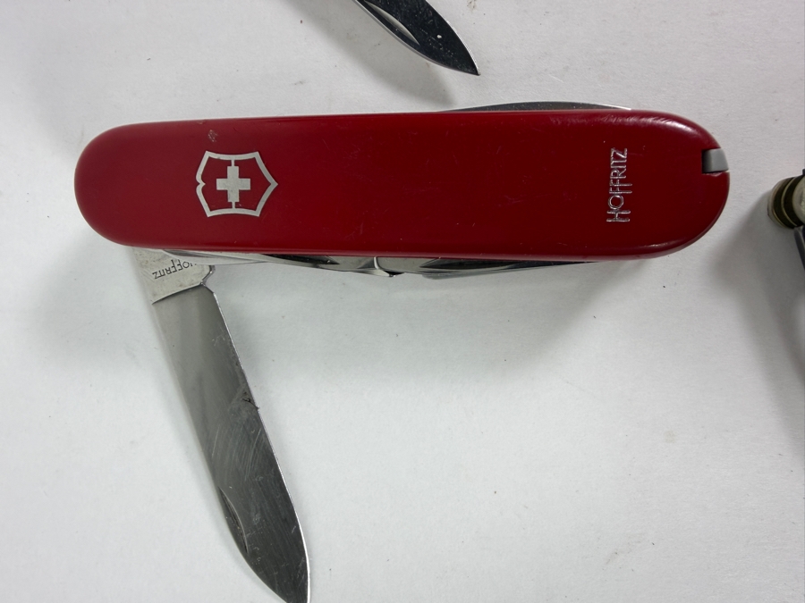 Mixed Lot Of Six Vintage Pocket Knives Including Victorinox Hoffritz Swiss Army And Boker Tree Brand Folding Knives [Photo 2]