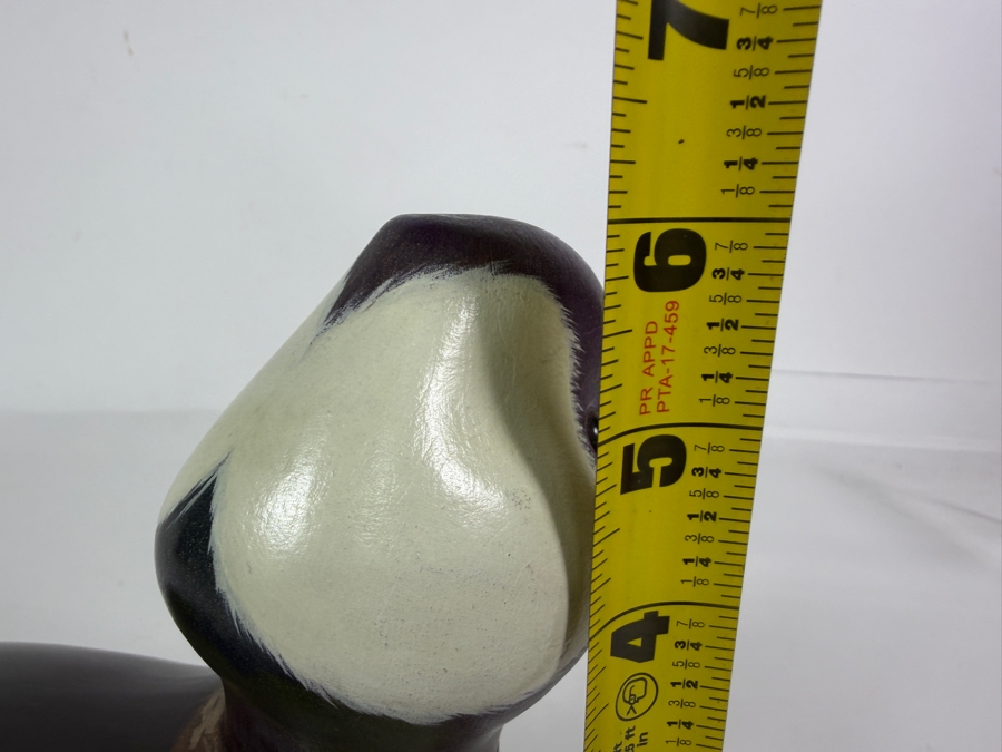Vintage 1980 Signed B T Cook The Wooden Bird Factory Hand Carved Wooden Bufflehead Drake Decoy Underside With Brand Mark 9.5'W X 6'H [Photo 6]