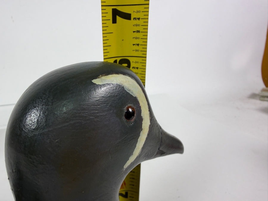 Vintage 1978 Signed Holger G Smith Hand Carved Wooden Decoy Underside With Maker Stamp 10.5'W X 6'H [Photo 6]