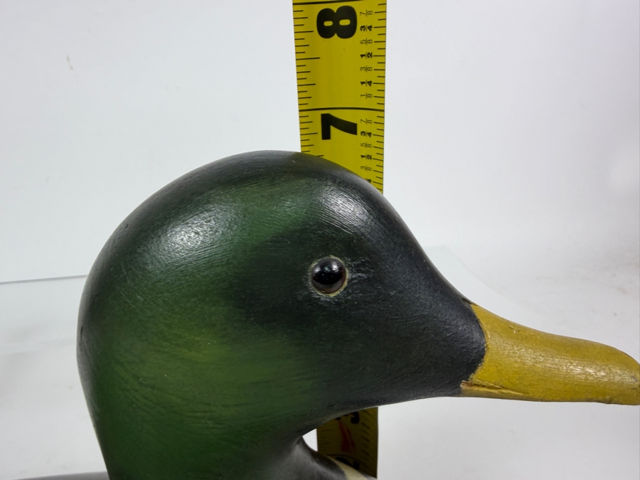 Vintage 1973 Signed Holger G Smith Hand Carved Wooden Decoy Underside With Maker Stamp 14.5'W X 6.5'H [Photo 7]
