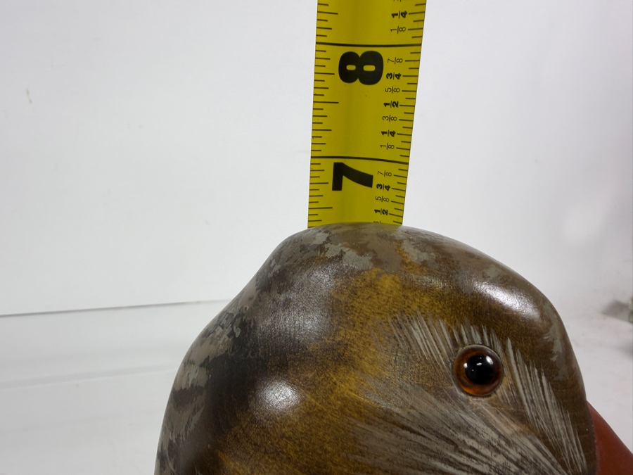 Vintage 1981 Signed C Miller The Wooden Bird Factory Hand Carved Wooden Mallard Hen Decoy Underside With Brand Mark 14.5'W X 6.5'H [Photo 7]