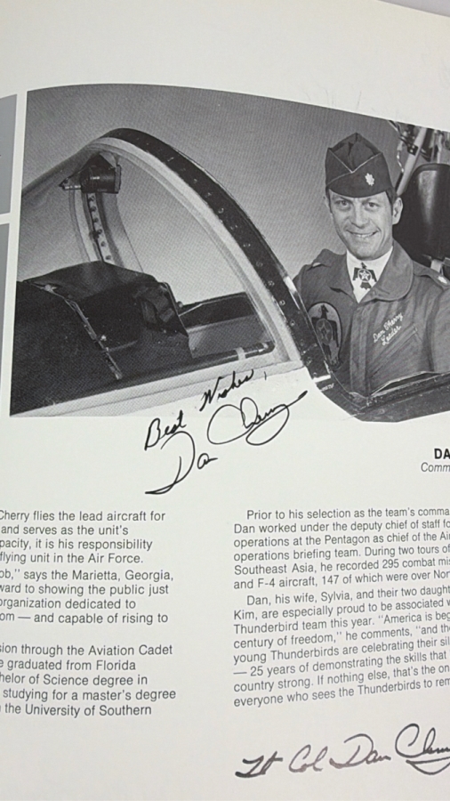 Autographed 1977 United States Air Force Thunderbirds 25th Year Commemorative Yearbook Signed By Commander Dan Cherry And All of the Thunderbird Pilots [Photo 7]
