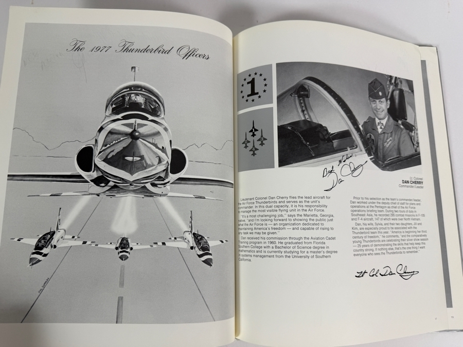 Autographed 1977 United States Air Force Thunderbirds 25th Year Commemorative Yearbook Signed By Commander Dan Cherry And All of the Thunderbird Pilots [Photo 6]