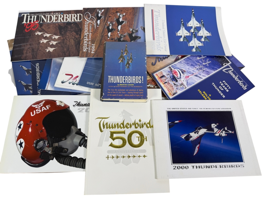Mixed Lot Of Vintage United States Air Force Thunderbirds Commemorative Books And Pictorial Programs