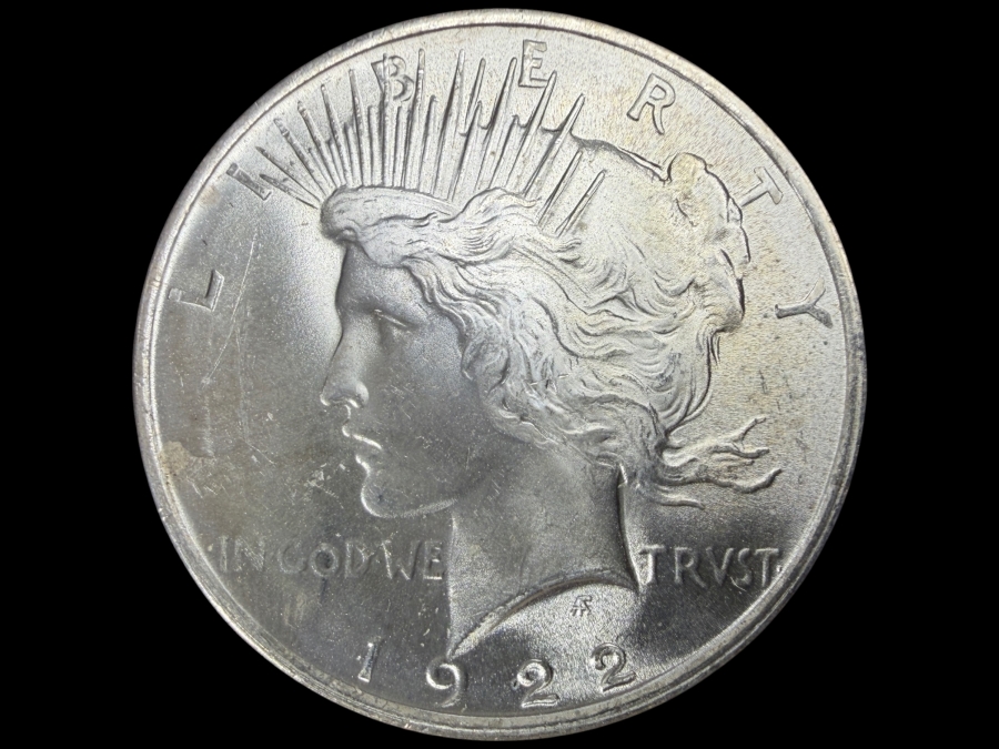 1922 Brilliant Uncirculated Peace Silver Dollar