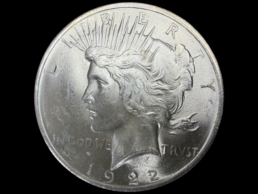 1922 Brilliant Uncirculated Peace Silver Dollar