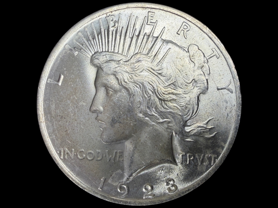 1923 Brilliant Uncirculated Peace Silver Dollar