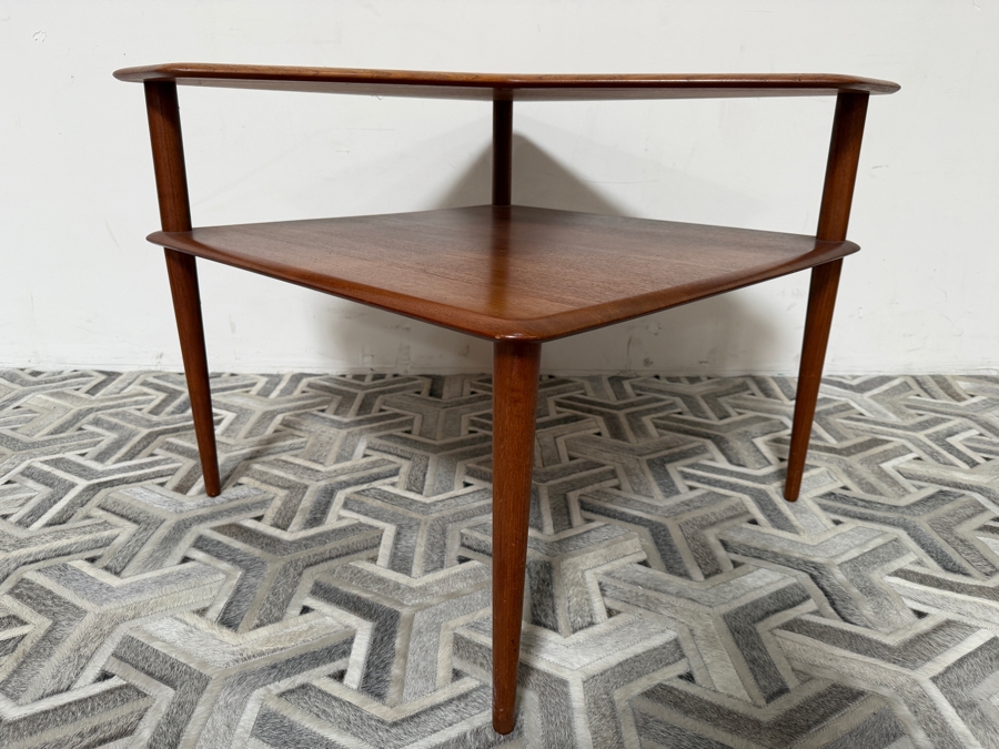 Vintage Danish Mid Century Modern Minerva Corner Table Designed by Peter Hvidt and Orla Molgaard-Nielsen for France & Son 29.5W X 29.5D X 25H [Photo 5]