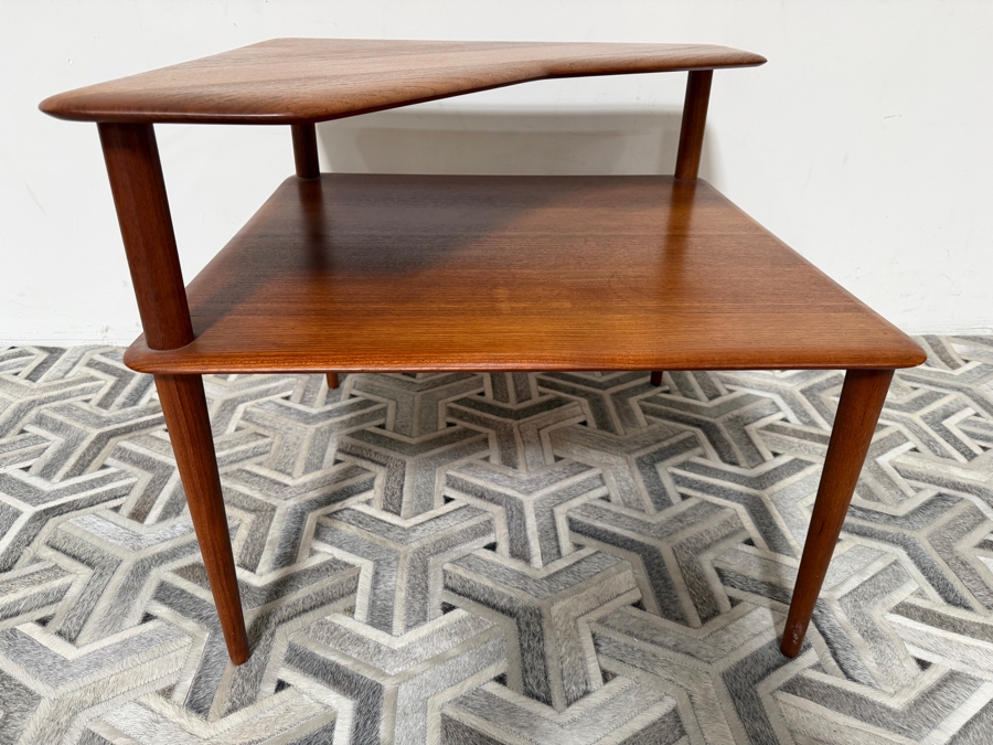 Vintage Danish Mid Century Modern Minerva Corner Table Designed by Peter Hvidt and Orla Molgaard-Nielsen for France & Son 29.5W X 29.5D X 25H [Photo 6]