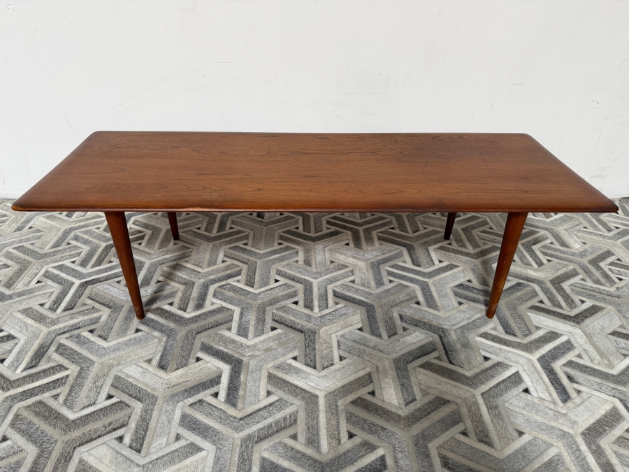 Vintage Danish Mid-Century Modern Teak Coffee Table by Peter Hvidt for France & Son 57.5W X 21D X 16H [Photo 2]
