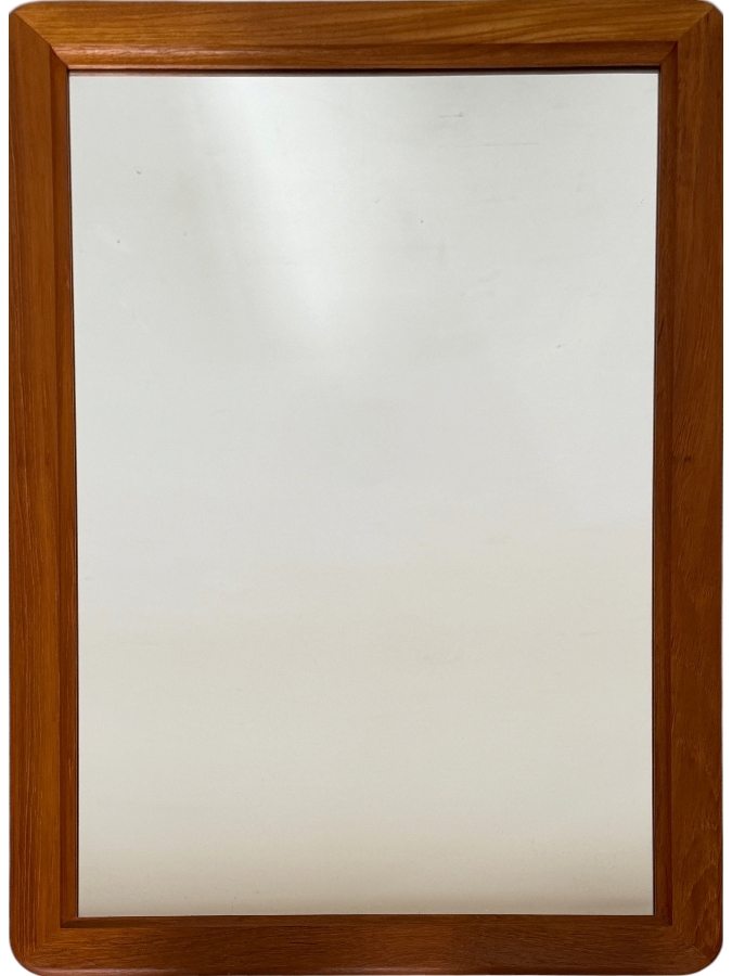 Vintage Danish Mid-Century Modern Teak Wall Mirror by Eilstrup Furniture 23.75W X 35.75