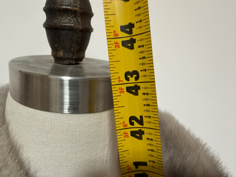 Vintage Navy Cashmere Long Overcoat With Gray Mink Fur Collar And Cuffs 16'W X 43'L [Photo 8]