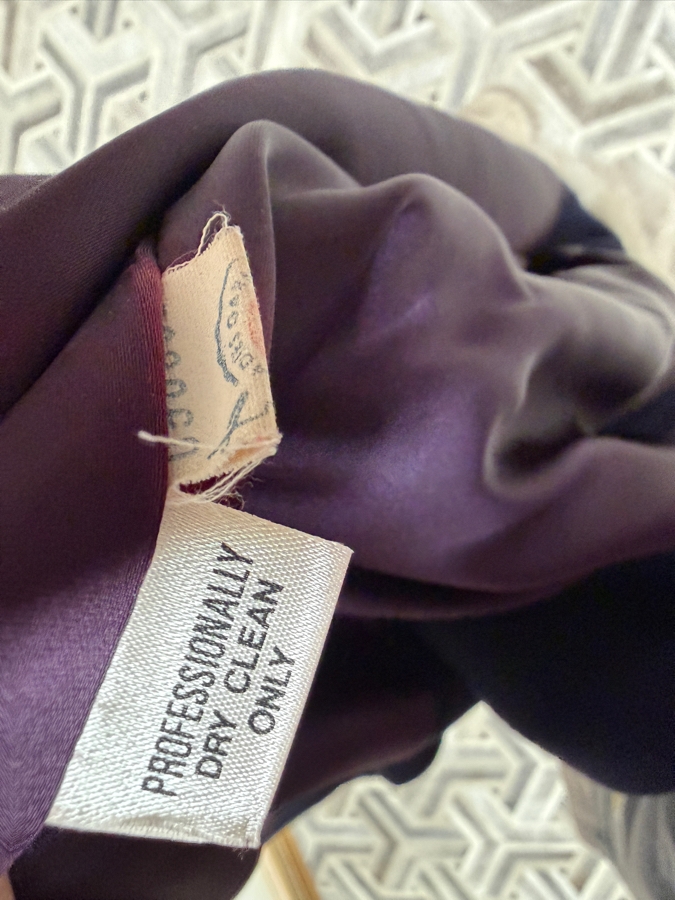 Vintage Navy Cashmere Long Overcoat With Gray Mink Fur Collar And Cuffs 16'W X 43'L [Photo 6]