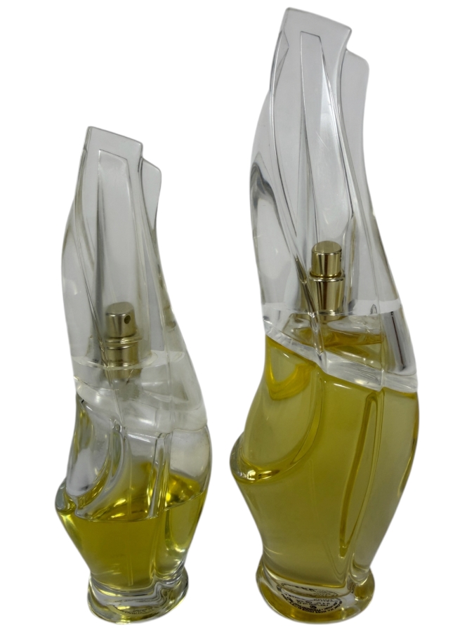 Lot Of Two Vintage Donna Karan Cashmere Mist Eau De Parfum Sculptural Spray Bottles