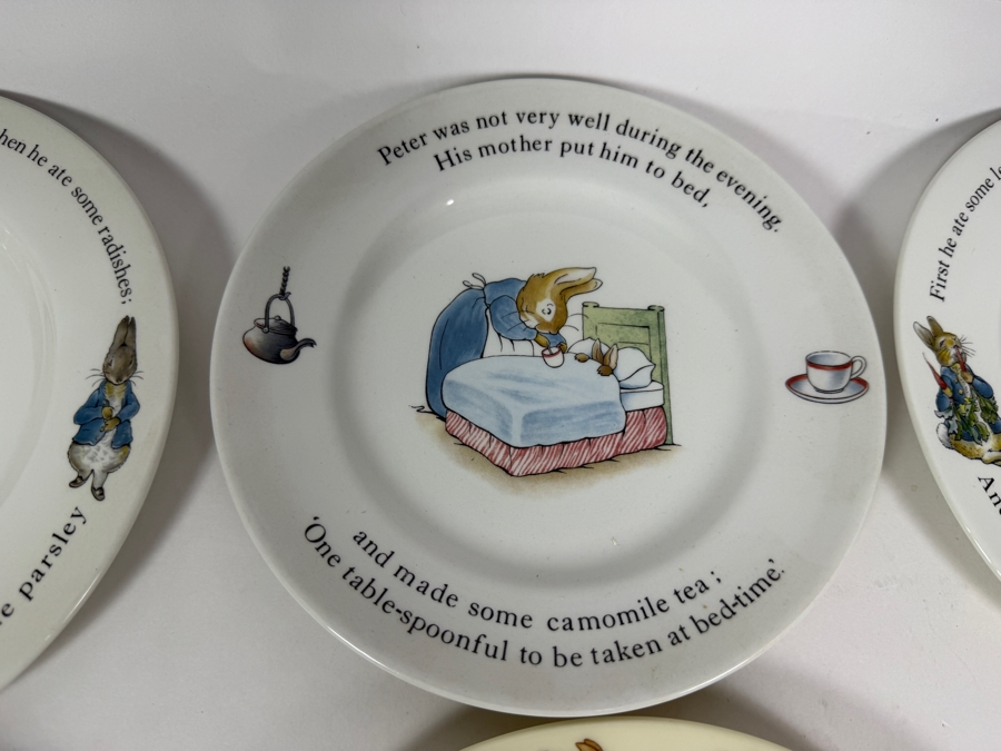 Ten Piece Lot Vintage Wedgwood and Royal Doulton Beatrix Potter and Peter Rabbit Ceramic Nurseryware Dishes [Photo 3]