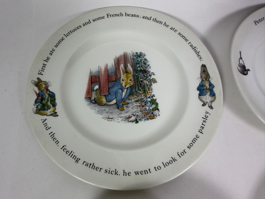 Ten Piece Lot Vintage Wedgwood and Royal Doulton Beatrix Potter and Peter Rabbit Ceramic Nurseryware Dishes [Photo 2]
